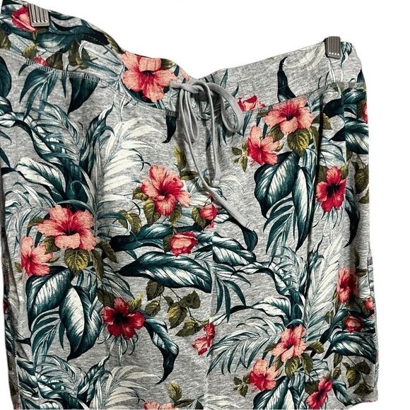 Tommy Bahama floral jersey skirt hibiscus print gray medium cotton drawstring - Picture 2 of 9